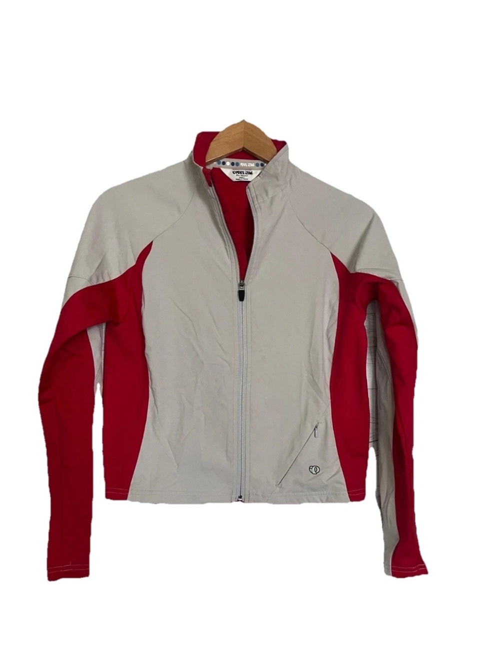 Pearl Izumi Full Zip Cycling Jacket Thumb Loop Sleeves Gray Red Women’s Small